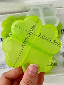 1 pieza Caja de pastillas mini con compartimento de trébol, caja de almacenamiento portátil para joyas, adecuada para el hogar y los viajes, esencial para hombres y mujeres - Caja verde - Ver 3