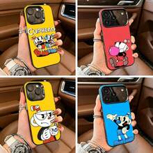 Phone Case For 17 16 15 14 13 12 11 Plus Pro With Copperhead And Muggman Cartoon Design, Hand-Painted Silver Edge, Cute And Creative Protective Case. - Warna-warni 2 - View 2