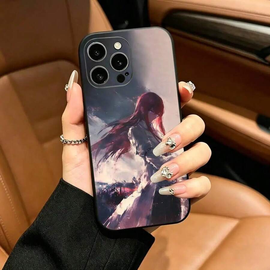 Anime SteinsGate Makise Kurisu Mobile Phone Case, Suitable For IPhone 12 13 14 15 16 17 Pro Max, Lightweight And Soft Protective Case, Black. - z2 - 查看 1