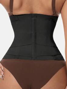 1 pieza Cinturón moldeador de cintura para mujer, banda de compresión alta para apretar la cintura, prenda moldeadora abdominal, faja de cintura, cinturón deportivo de cintura, estilo clásico adecuado para uso diario - Negro - Ver 5