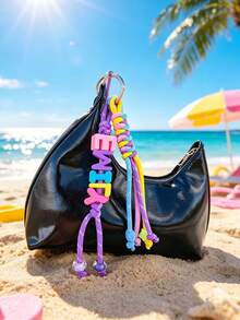 Colgante de llavero personalizado, colgante de nombre/inicial personalizado, llavero personalizado, nombre/texto personalizable, adecuado para parejas, amigos y familia, colgante multifuncional para bolsos bandolera, bolsos de hombro, bolsos de mano y equipaje - Multicolor - Ver 6