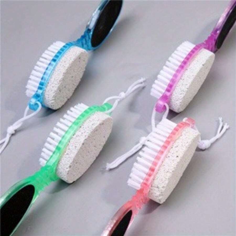 Random Color 4-In-1 Foot Pumice Stone Practical Foot Dead Skin Remover Multi-Function Foot Cleaning Brush Foot Care Tool - Multicolor - View 1