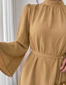 Women Midi Dresses - Champagne - View 2
