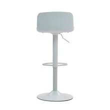 Adjustable Swivel Stool Set Of 2 / Modern Style Bar Stools / Plastic Backrest & Faux Leather Seat / Gas Spring Height Adjustment / Suitable For Kitchen Islands Or Dining Rooms - 白色 - 查看 9