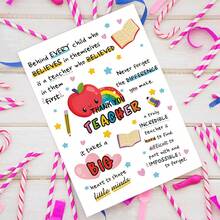 1pc Cute Teacher Appreciation Card, Teacher Appreciation Card, Daycare Teacher Appreciation Gift, Creative Teacher Appreciation Gift Back To School - A - View 3