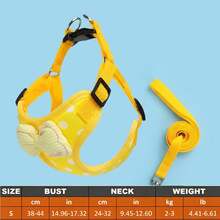 PETCHIC Conjunto de Arnés y Correa para Perros con Lunares Lindos - Chaleco para Cachorros sin Estrangulamiento con Lazo 3D, Arnés para Gatos de Malla Suave y Transpirable a Prueba de Escape, Conjunto para Pasear Mascotas Lavable a Máquina para Perros Pequeños y Medianos - Multicolor - Ver 18