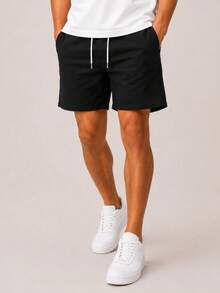 Kit 3 Premium Linen Shorts Bermuda Mauricinho Men's Casual Basic Comfortable Drawstring Waist - Celeste - Ver 6