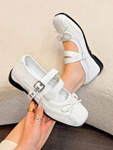 2025 New Functional Ballet Dance Sneakers For Women, Thick Sole Mary Jane Shoes With Stylish Design - White - View 2