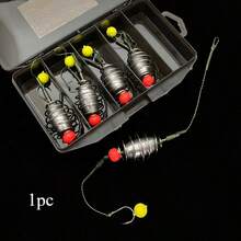 1pc Bottom Fishing Floating Bead Rig, Spring Bait Cage With Floating Beads, Bottom Fishing Tackle For Carp, Grass Carp, Black Carp, European Carp, Freshwater Big Fish Fishing Gear, Suitable For Lakes, Rivers, Ponds, Reservoirs, Fishing Accessories, Suitable For 6-10 Lbs Fish, Fishing Line Color In Floating Beads Is Random - Multicolor - View 5
