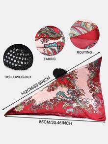 1pc Women's Headband Headscarf Set, Cashew Flower Pattern, All-In-One Head Wrap, Hair Care, Suitable For Daily Use - Multicolor - View 2