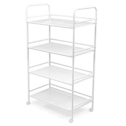 Crystals Slim Rolling Storage Trolley With Wheels, Multi-Tier Kitchen Bathroom Utility Organiser Cart