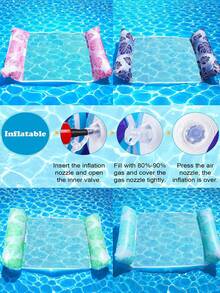 Inflatable Pool Bed Floating Hammock For Adults, Water Air Mattress, Pool Floating Accessories, Multi-Functional Pool Floating Chair For Swimming Pool, Beach, Summer Leisure - Multicolor - View 11