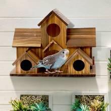 Bird House&Bird Feeder.Bird House For Outside,Hummingbird House With 6 Hole,Bluebird Finch Cardinals Hanging Small  Birdhouse,Nesting Box Birdhouse For Backyard/Patio Decor. - D - View 3