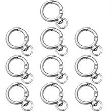 10/20/30pcs Flat Trigger Spring O-Rings, Metal Keychain Rings, Round Snap Clips, Suitable For Keychains, Bags, Purses - Keychain Hook Replacement Key Ring Lanyard DIY Crafts - Multicolor - View 20