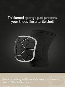 1pc,Elastic Breathable Dance Knee Pads, Thick Sponge Padded Knee Sleeves For Gymnastics Yoga Volleyball, Anti-Slip Knee Protectors For Running Camping Training And All Outdoor Sports Activities - Multicolor - View 7