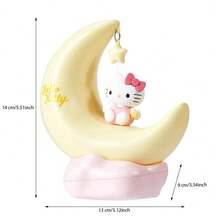 MINISO Hello Kitty Sanrio LED Starry Night Light For Girls,USB-C Charging With 3 Light Modes, Portable Rechargeable Dimmable Bedside LED Lamp, Kawaii Gifts For Girls, Birthday Gift - Moon - View 11