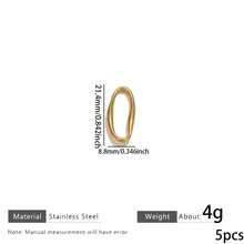 5Pcs 18K Gold Plated Stainless Steel Seamless Asymmetric Bezel Oval Closed Link Rings Waterproof Fade Resistant For DIY Pendant Jewelry Making - Connectors - View 13