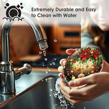 Merry Christmas 8pcs PET Coasters, Christmas Pattern Design Heat-Resistant Coasters, Washable, Affordable, Suitable For Event And Party Decor, Table Centerpiece, Halloween, Christmas, Thanksgiving Holiday Decorations - Multicolor a - View 7