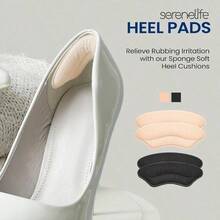 Heel Pads - 2 Pairs, Soft And Comfortable, Unisex, Suitable For Dress Shoes, High Heels, Sneakers - Strong Adhesive, Durable - Black/Apricot - Multicolor - View 5