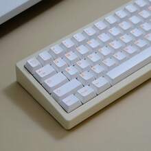 [Pure White Series Keycaps]132 Keys, White & Orange Color Scheme, PBT Material, Cherry Height, Minimalist Style, Perfect Gift, Hot-Swappable Keycaps, Highly Attractive Personalized Keycaps, Compatible With Cherry/Gateron MX Switches, Smooth Touch, Wear-Resistant, Non-Fading, High Quality - View 2