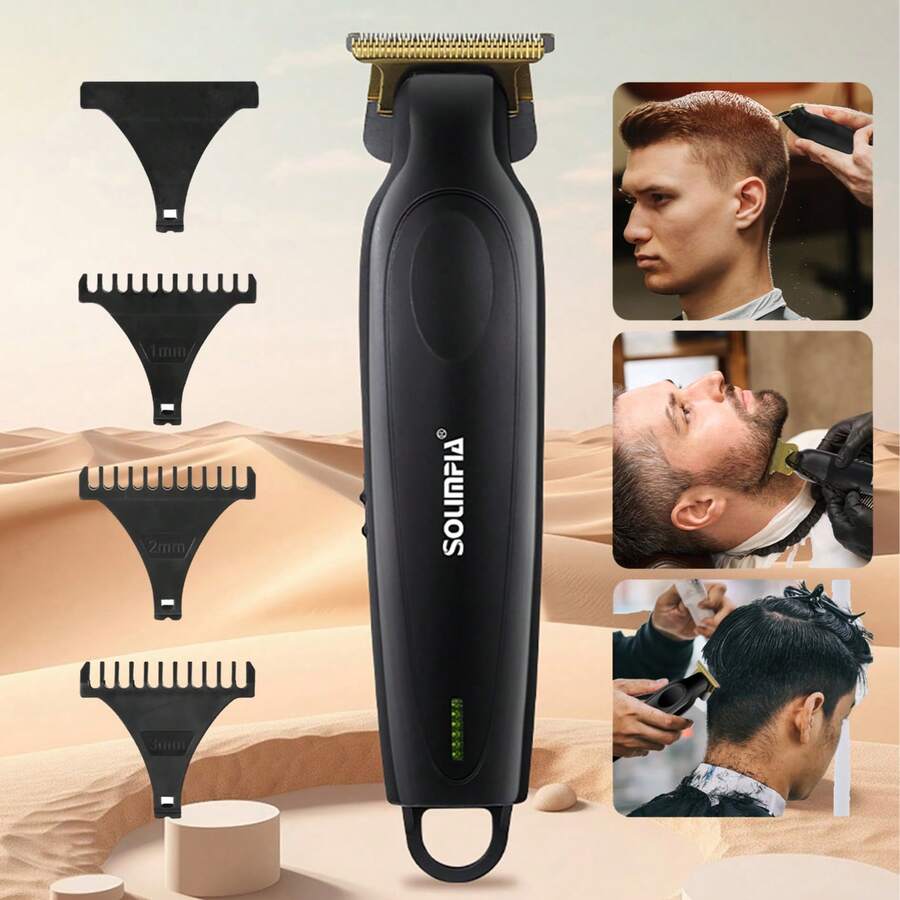 1pc Men's Electric Hair Clipper Portable Oil Hair Carving Clipper Hair Trimmer USB Rechargeable Salon Edge Trimmer
