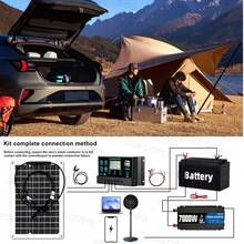Kit de Sistema Solar SOECOPO 7000W Pico, Panel Flexible, Controlador 100A, Inversor Generador 12V a 110V 220V para Camping, RV, Cargador del Hogar - SEP-20K-D7000 - Ver 10