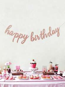 1pc Happy Birthday Banner, Birthday Party Background Decoration Garland - One Size Fits All - View 1