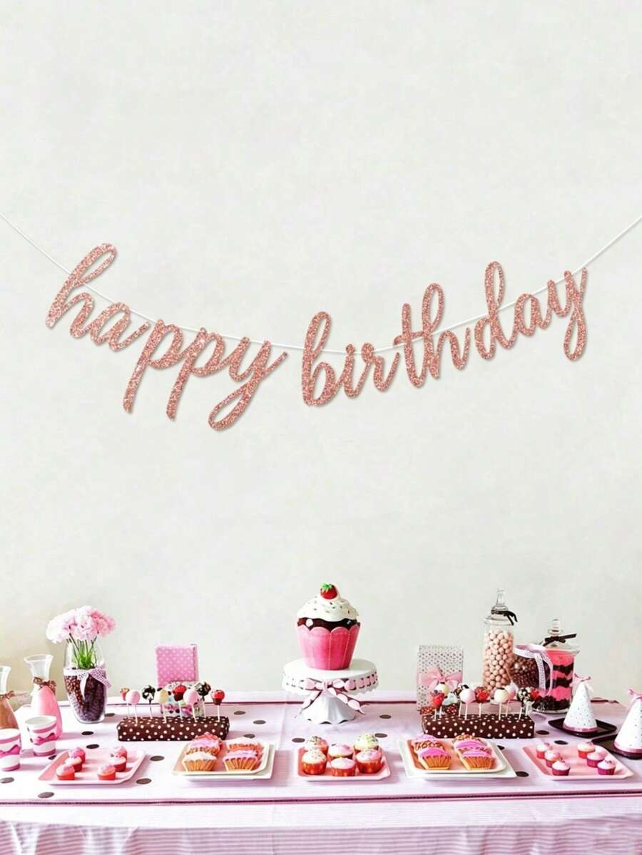 1pc Happy Birthday Banner, Birthday Party Background Decoration Garland - One Size Fits All - View 1