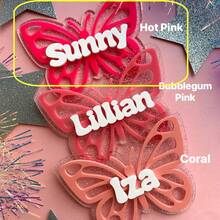 Butterfly Backpack Name Tag Personalized Keychain For Kids Name Bag Tag Custom Lunch Box Butterfly Theme Keychain For Kids Acrylic Backpack - Butterfly Pendant - View 12