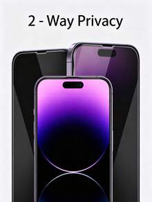 2片裝隱私鋼化玻璃螢幕保護貼，觸控靈敏，相容手機殼，適用於 iPhone 17 Pro Max 17 17 Air 17e 17 Pro 16 Pro Max 15 Pro Max 14 Pro Max 14 13 Pro Max 12 11，手機配件 - 黑色 - 查看 2