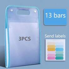 13-Pocket A4 Handheld Foldable File Folder, Transparent Vertical Expanding Document Organizer With Handle, Suitable For School And Office File/Paper Storage - Multicolor - View 22