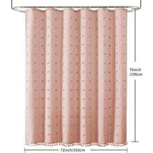 1 buah Tirai Mandi Pom Pom Berbulu, Desain Bunga 3D Minimalis, Tirai Mandi Kamar Mandi Tahan Air dari Poliester untuk Penggunaan di Rumah - Watermelon Pink - View 11