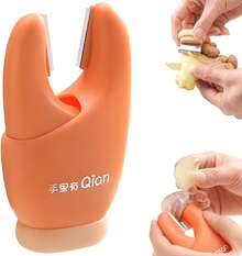 Odor-Free Garlic Peeler, Dual-Function Manual Skin Remover With Stainless Steel Blade, Potato Eye Remover & Precision Tweezers, Comfort Grip ABS Handle, Easy Peeling Tool For Ginger, Potato, Carrot, 2026 Orange - 1 - View 5