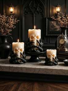 Skull Shaped Silicone Mold, Suitable For DIY Gothic Style Candles, Plaster Resin Crafts And Aromatherapy Diffuser Stones, Dark Theme Wax/Plaster Mold, Desktop Decoration, Perfect Gift For Crafters And Gothic Enthusiasts - Skull Column - View 6