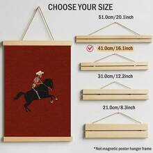 1pc Vintage Western Gothic Skeleton Cowboy Riding Black Horse Wall Art, Minimalist Canvas Poster, Terracotta Red Aesthetic Decorative Painting, Suitable For Living Room, University Dorm, Frameless/Framed/Wooden Hanging Art - Pattern - View 11