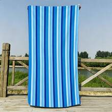 1pc Striped Printed Microfiber Beach Towel, Multiple Sizes Beach Blanket Sun Protection Towel, Lightweight, Suitable For Swimming, Camping, Sports, Beach Or Gym Beach Accessories | Modern Beach Towel | Durable Beach Mat, Beach Towel - Multicolor - View 5