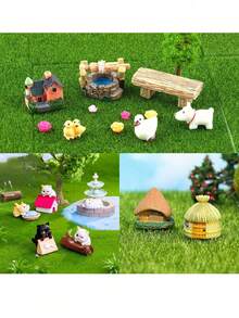 1/2/5pcs Mini Artificial Grass Lawn | Rectangular, Multi-Purpose Mini Garden Decor, Plastic Fairy Garden Carpet, Suitable For Dollhouse Decoration And Micro Landscape Arrangement, Bonsai Habitat And Outdoor Garden Decoration, Special Artificial Grass, Easy To Install, Can Be Used As Landscape Background - Multicolor - View 2