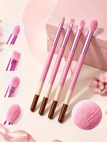 4er Set neue professionelle Lidschattenpinsel, Augen-Make-up-Pinselset, hochwertige Augen-Make-up-Werkzeuge, feine Nylonborsten, präzise Erstellung von perfektem Augen-Make-up, essenzielle Make-up-Pinselwerkzeuge für Frauen, Geschenk für Frauen - Verschiedenfarbig - Übersicht 1