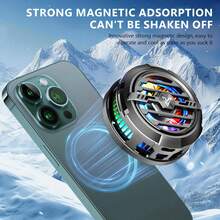 YAIUZGOO 磁吸半導體手機散熱器，附背夾，RGB 燈效，瞬間降溫至 -5°C，強力磁吸低噪音，Type-C 遊戲散熱器，適用 iOS/Android 手機的便攜式遊戲風扇 - 黑色 - 查看 12