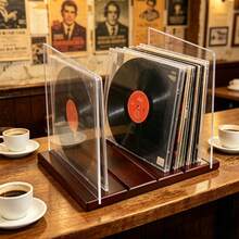Premium Vinyl Record Storage With Clear Acrylic Holder Style Record Holder 60 LP - Transparent - View 4