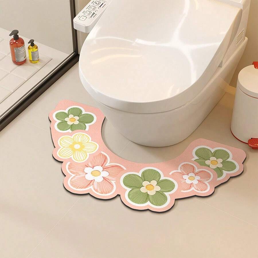 Minimalist U-Shaped Bathroom Toilet Mat, Absorbent Quick-Drying Foot ...