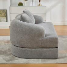 2-In-1 Convertible Sofa For Two People, With Two Cushions, Unfoldable Double Sofa Bed, Versatile Sofa For Guest Rooms And Living Rooms (Beige Chenille) - Light Grey - View 6