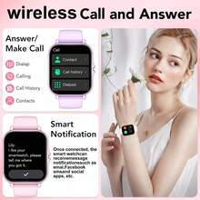 Full Touch Screen Smart Watch, Supports Wireless Calling, Pedometer, Music Control And Fitness Functions, Compatible With Android/IOS Phones, Equipped With 180mAh Battery, Ideal Gift Choice For New Year, Valentine's Day, Easter And Christmas - Multicolor - View 4