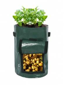 Bean Planting Bag, Durable Fabric Garden Pot With Lid And Handle, Spring Planting Bag, Plant Growth Bag, Potato Vegetable Plant Cultivation Planting Bucket With Door - Multicolor - View 12