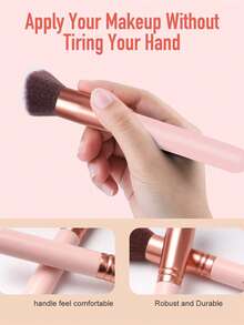 20 Peças Conjunto de Pincéis de Maquiagem, Inclui Esponja de Maquiagem, Pincéis Sintéticos Premium para Base, Pó, Corretivo, Sombra e Blush - Rosa chiclete - Visão 3