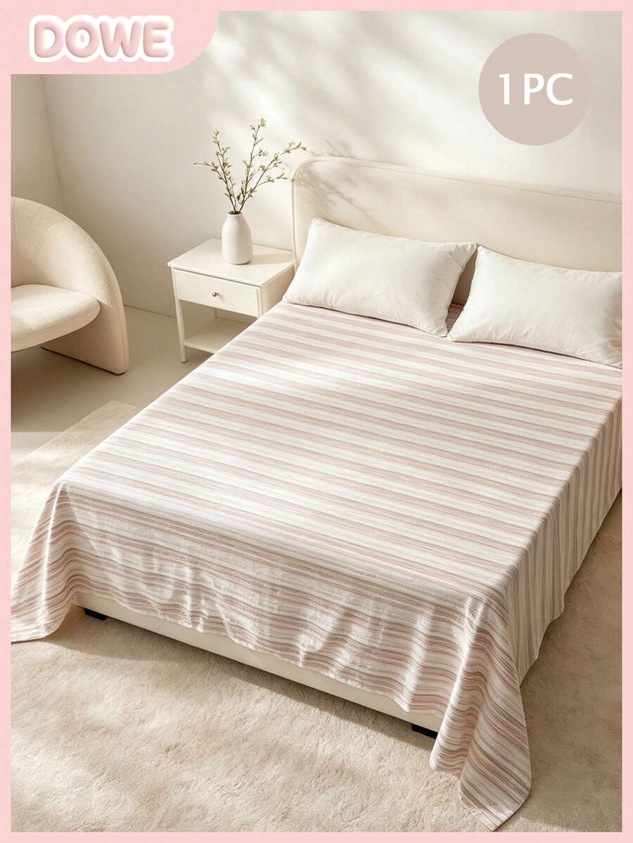 1pc 100% Polyester Bohemian Style Bed Sheet, Bubble Crinkle Texture, Wrinkled Embossed Pattern, Lightweight Solid Color, Comfortable And Breathable Bedroom Decor