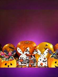 50 buah Kantong Hadiah Hantu Halloween, Kantong Hadiah Permen Telinga Kelinci, Dekorasi Meja Pesta Halloween, Cocok untuk Acara Kumpul dan Pesta Liburan, Kantong Hadiah Pesta Penyihir, Kantong Hadiah Halloween - Kantong Permen Telinga Kelinci - View 11