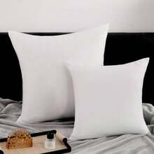 1pc White Decorative Throw Pillow, Modern Style Polyester Fiber Rectangular High Elasticity Pillow Insert, Nap Pillow, Lumbar Support, Portable For Home, Office, Camping - White - View 8