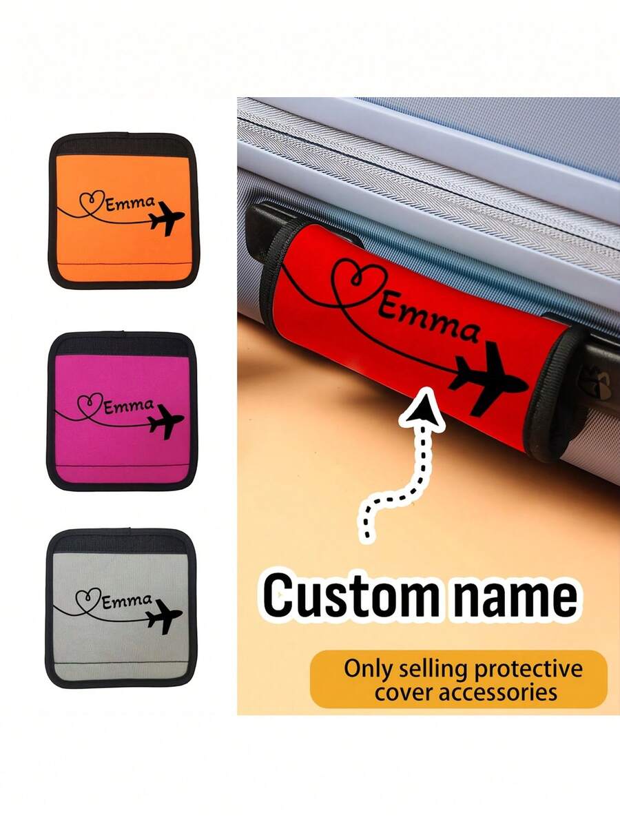 Customizable Name Luggage Handle Cover, Personalized Text Luggage Handle Cover, Customized Stroller Identification Tag, Customizable Luggage Handle Cover