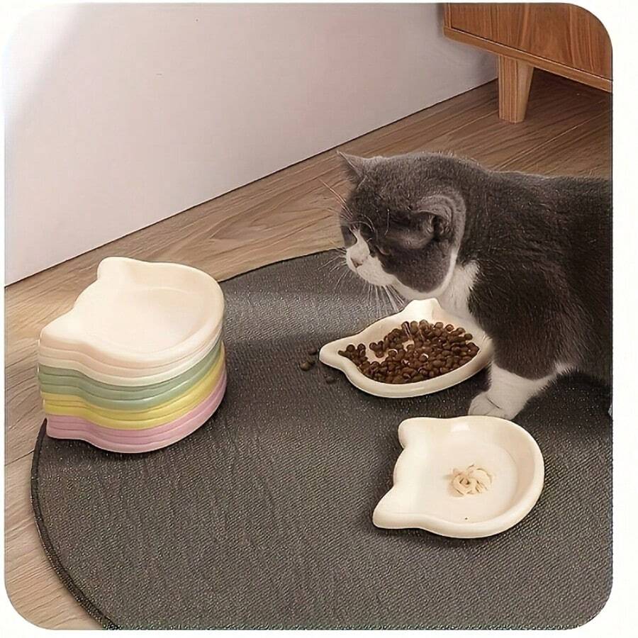 2pcs Table Plastic Trays, Cat-Shaped Plastic Trays, Multi-Function Pet Trays, Multi-Cat Household, Colorful Assortment, Smooth Surface, Easy To Clean, Reusable, Perfect For Kitchen, Bathroom, Vanity And Office Use. As Desktop Storage Trays And Decorative Trays.